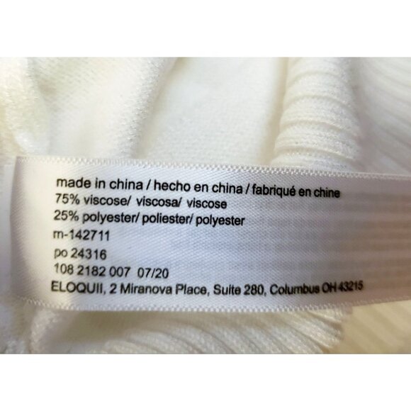 Eloquii White One Shoulder Cut Out Mock Neck Long Sleeve Sweater Size 18/20 EUC - Picture 9 of 9